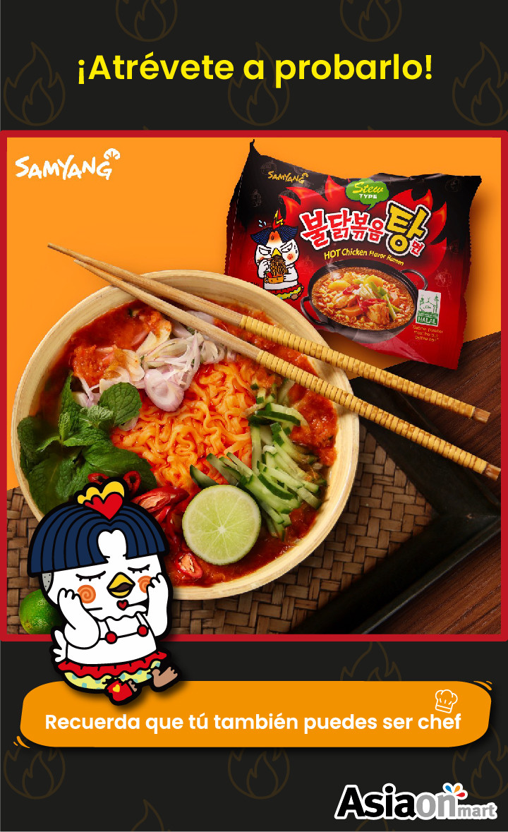 BOL RAMEN COREENNE CHALLENGE POULET TRES PIQUANT 120GR SAM YANG