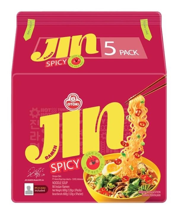 Ottogi Jin Ramen Spicy Paquete 5 Piezas de 120gr