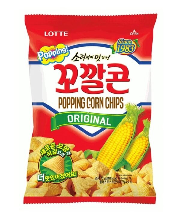 Lotte Popping Corn Chips Original 67gr