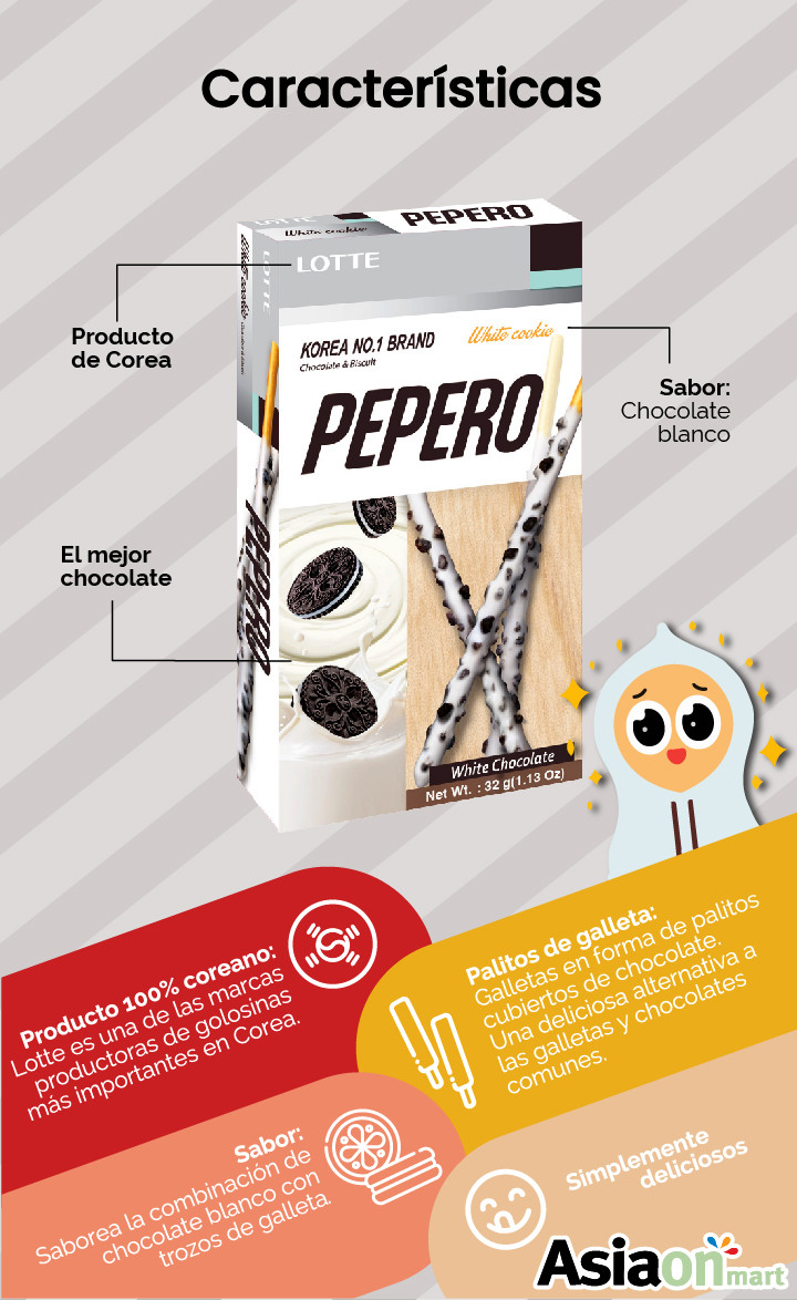 Lotte Pepero White Cookie 32gr - Deliciosos \(^w^)/ - Asiaon Mart