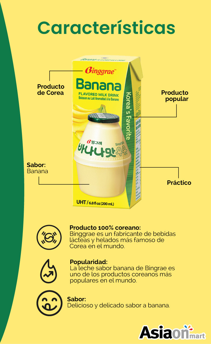 Binggrae Banana Milk 200ml - Sabor único y fantástico - Asiaon Mart