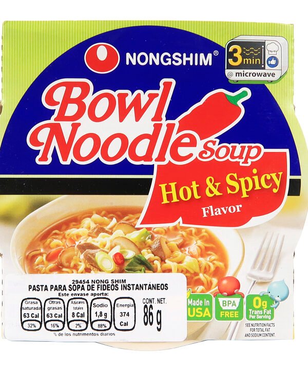 Nongshim Hot and Spicy Ramen Bowl 86gr
