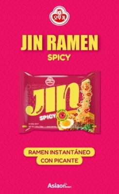 Ottogi Jin Ramen Spicy Bowl 110 g | Ramen Coreano Picante Instantáneo