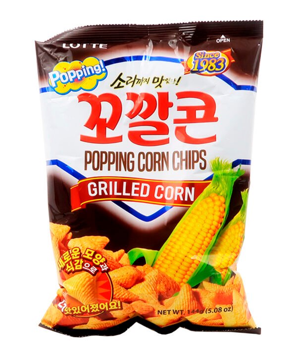 Lotte Popping Corn Chips Grilled Corn 144gr