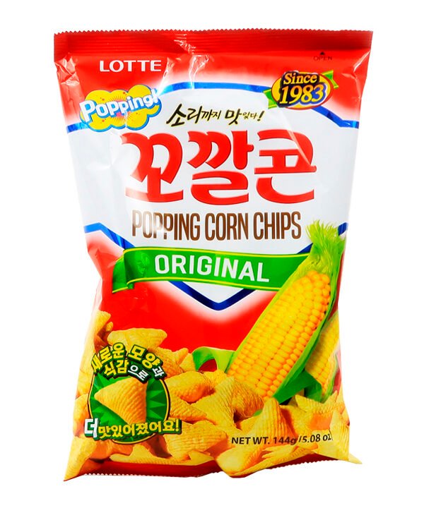Lotte Popping Corn Chips Original 144gr