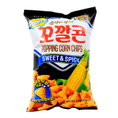 Lotte Popping Corn Chips Sweet & Spicy 144gr