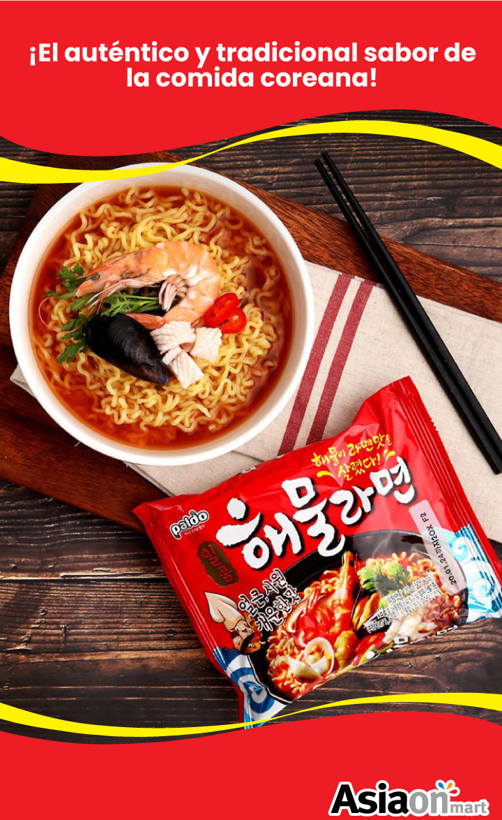 Paldo Seafood Ramen 120gr - Ramen con mariscos - Asiaon Mart