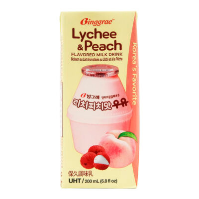 Binggrae Leche Sabor Lychee y Durazno 200ml
