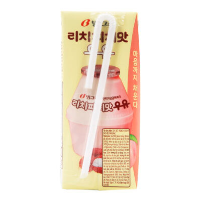 Binggrae Leche Sabor Lychee y Durazno 200ml - Image 2