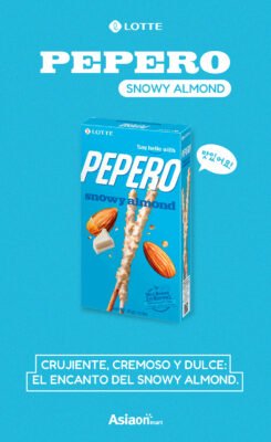 Lotte Pepero Snowy Almond 32 g | Palitos Coreanos con Almendra y Chocolate Blanco