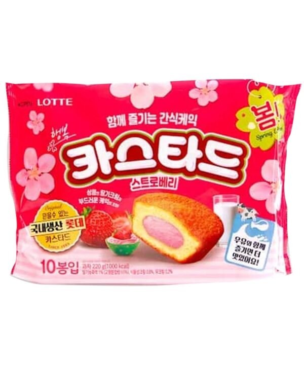 Lotte Custard Cake Fresa 10 Pzas