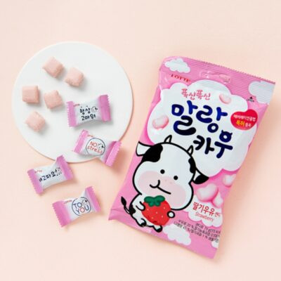 Lotte Chewing Caramelo de Leche Sabor Fresa 79 gr - Image 2