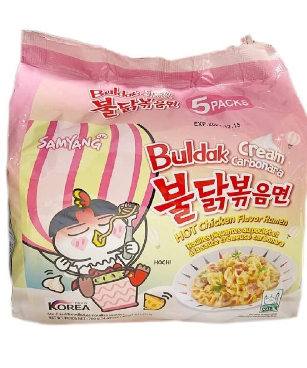 Samyang Buldak Hot Chicken Cream Carbonara 5 Pack 140gr