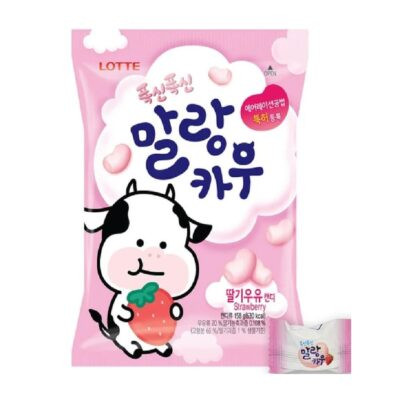 Lotte Chewing Caramelo de Leche Sabor Fresa 79 gr