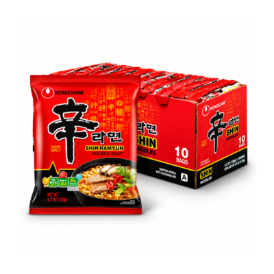 Nongshim Shin Ramyun 10 Piezas de 120 g | Ramen Coreano Picante Instantáneo