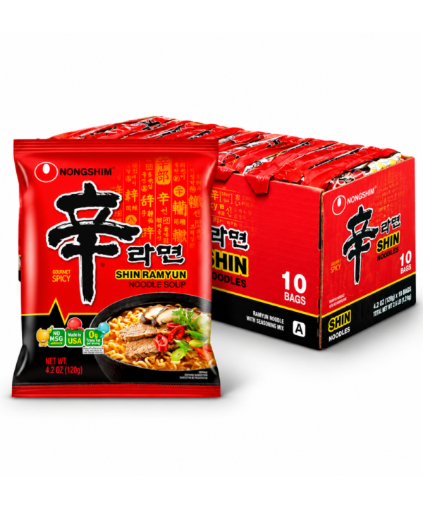 Nongshim Shin Ramyun 10 Piezas de 120 g | Ramen Coreano Picante Instantáneo