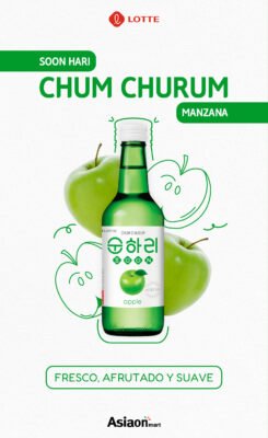 Lotte Soju Chum Churum Manzana Verde 360 ml | Soju Coreano