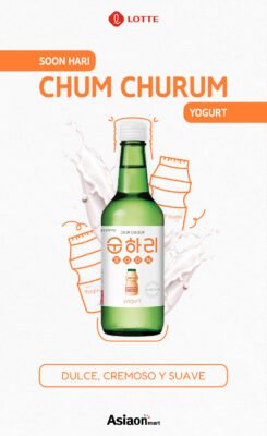 Soju Coreano Chum Churum Yogurt 360ml – Bebida Tradicional Original