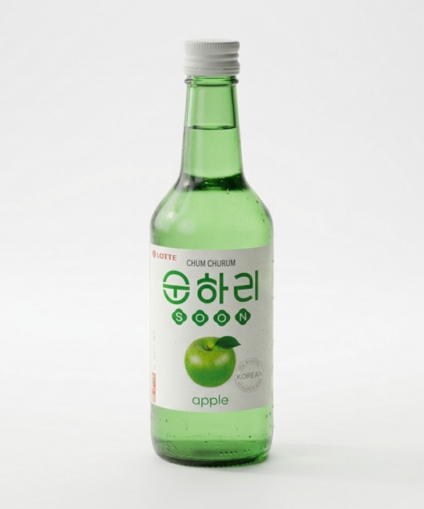 Lotte Soju Chum Churum Manzana Verde 360 ml | Soju Coreano Sabor Manzana Verde