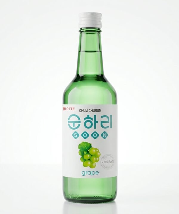 Lotte Soju Chum Churum Uva 360 ml | Bebida Coreana Sabor Uva