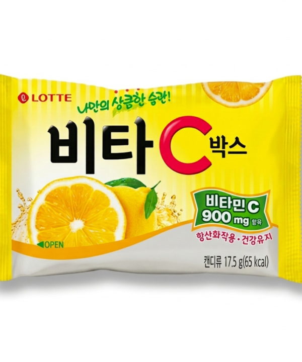 Lotte Pastillas de Limón Vita C 17.5 g | Dulces Coreanos Sabor Cítrico