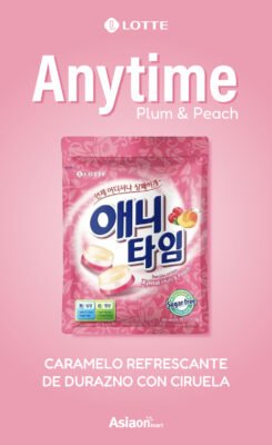 Lotte Anytime Xylitol Plum & Peach 60 g | Dulces Coreanos Sabor Ciruela y Durazno