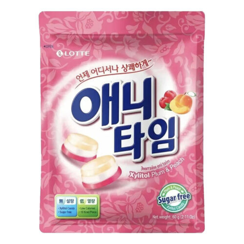 Lotte Anytime Xylitol Plum & Peach 60gr