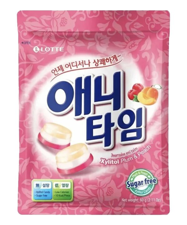 Lotte Anytime Xylitol Plum & Peach 60gr