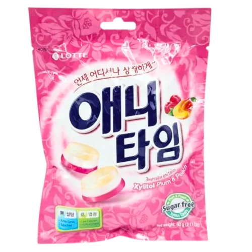 Lotte Anytime Xylitol Plum & Peach 60gr