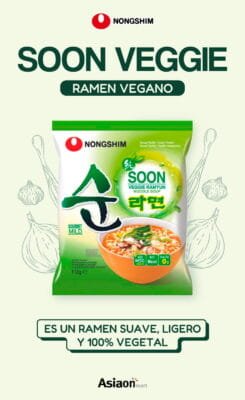 Nongshim Soon Vegan Kimchi 6 Pz 75 g c/u | Ramen Coreano Vegano