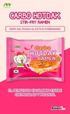 Migawon Ramen Hot Dak Stir-Fry Carbonara 150 g | Ramen Salteada al Estilo Carbonara