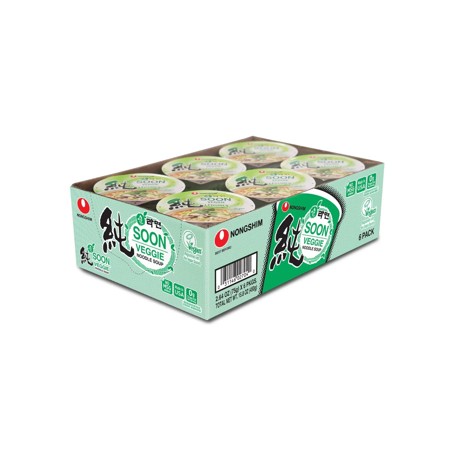 Nongshim Soon Veggie Paquete 6 De 75 Gr C/u