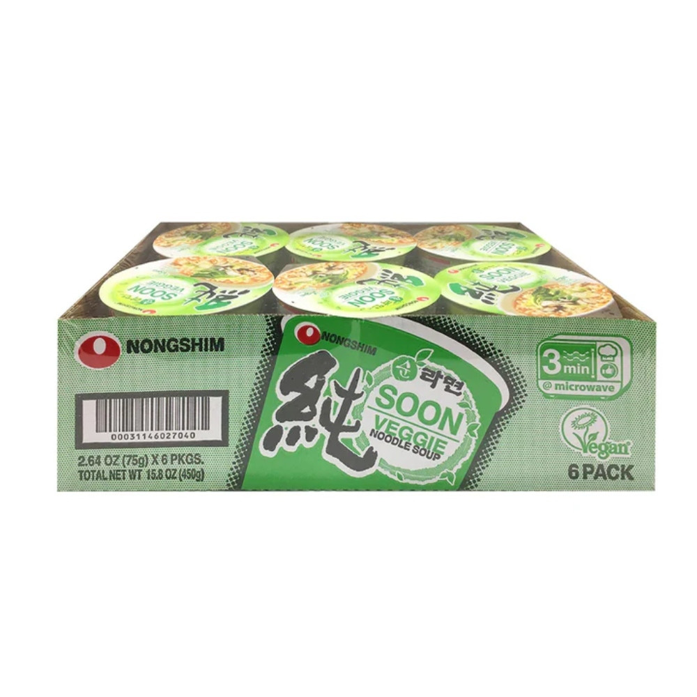 Nongshim Soon Veggie Paquete 6 De 75 Gr C/u - Image 3
