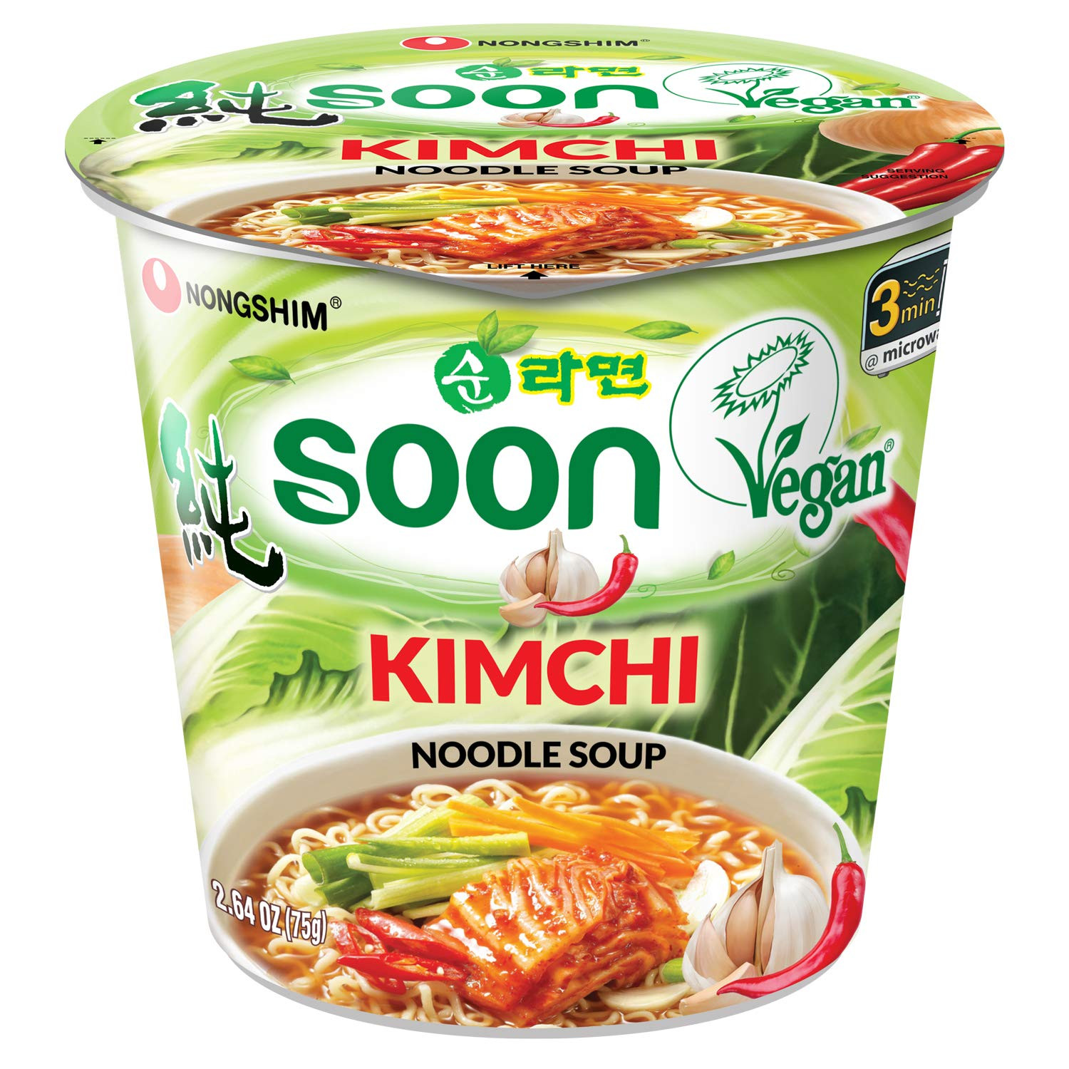 Nongshim Soon Vegan Kimchi 6 Pz Cup 75gr C/u - Image 4