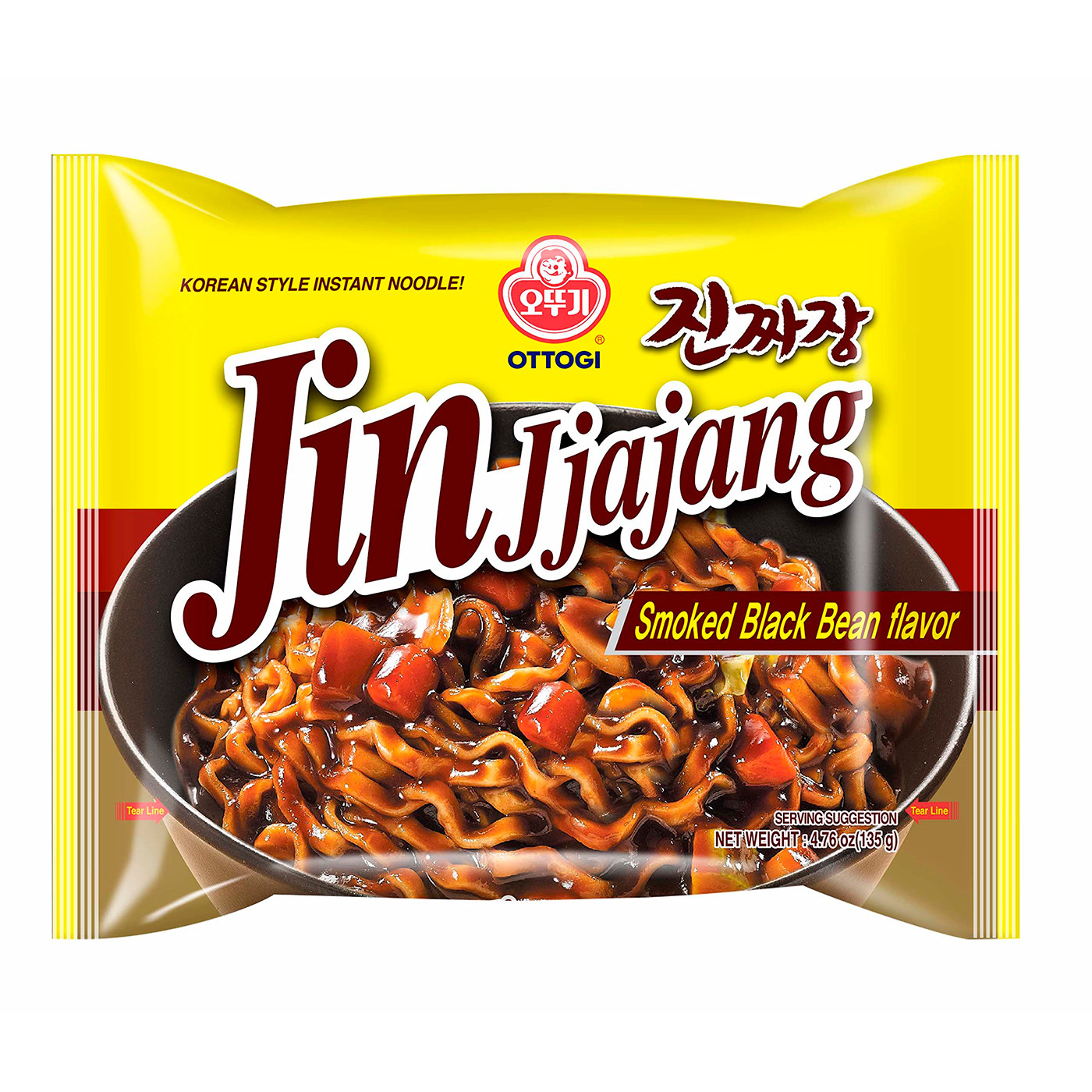 Ottogi Jin Jjajang Smoked Black Bean Paquete de 4 pz de 135 gr - Image 3