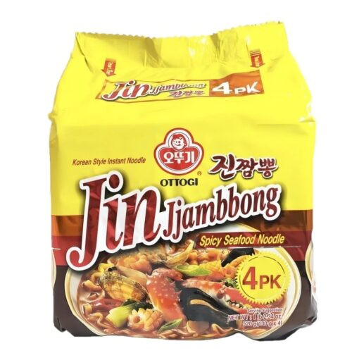 Ottogi Jin Jjambbong Spicy Seafood Paquete 4 pz de130gr