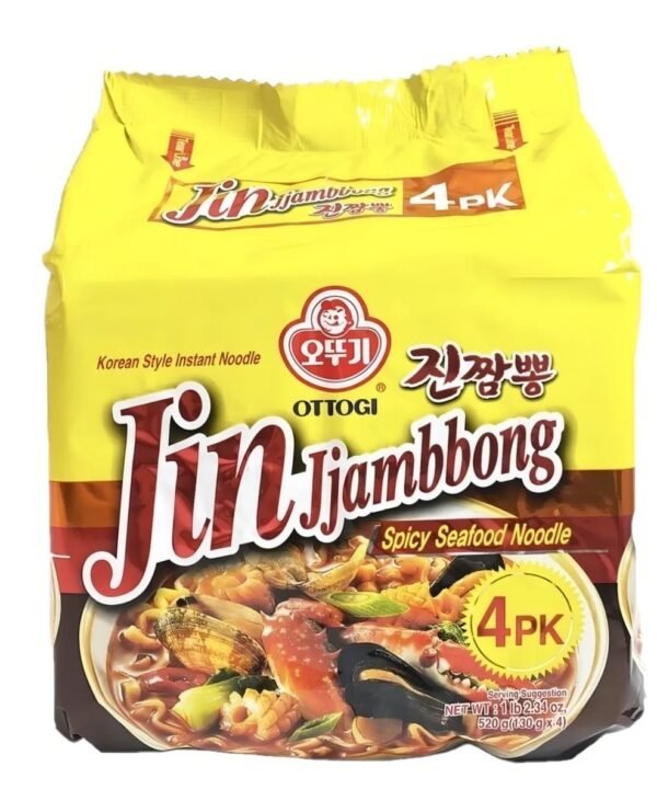 Ottogi Jin Jjambbong Spicy Seafood Paquete 4 pz de130gr