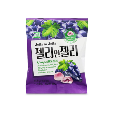 Seoju Jelly In Jelly Relleno de Uva 23 g | Dulce Coreano con Sabor a Uva
