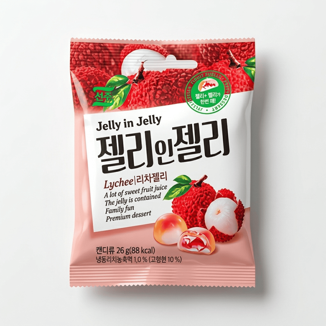Seoju Jelly in Jelly Lychee 28 g | Gomitas Coreanas Rellenas de Lichi Seoju Jelly in Jelly Lychee 28 g | Gomitas Coreanas Rellenas de Lichi