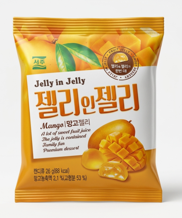 Seoju Jelly In Jelly Relleno de Mango 23 g | Gomitas Coreanas con Sabor Mango Tropical