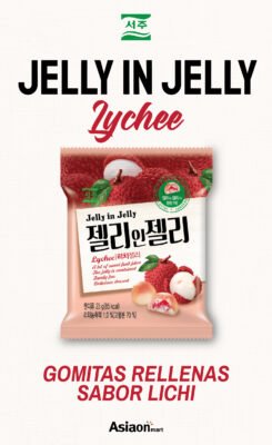 Seoju Jelly in Jelly Lychee 28 g | Gomitas Coreanas Rellenas de Lichi