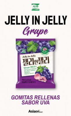 Seoju Jelly In Jelly Relleno de Uva 23 g | Dulce Coreano con Sabor a Uva