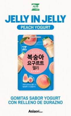 Seoju Jelly in Jelly Peach Yogurt 50 g | Gomitas Coreanas Sabor Durazno y Yogurt