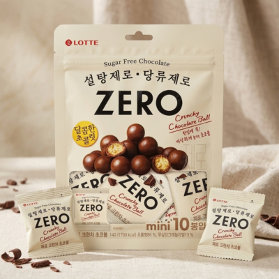 Lotte Zero Crunchy Chocolate Ball 10 Minis de 14 g | Bolitas Crujientes de Chocolate CoreanoLotte Zero Crunchy Chocolate Ball 10 Minis de 14 g | Bolitas Crujientes de Chocolate Coreano