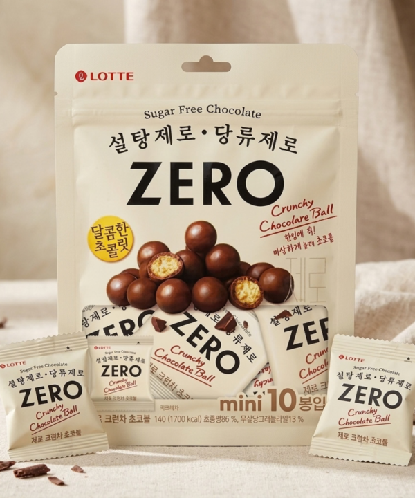 Lotte Zero Crunchy Chocolate Ball 10 Minis de 14 g | Bolitas Crujientes de Chocolate CoreanoLotte Zero Crunchy Chocolate Ball 10 Minis de 14 g | Bolitas Crujientes de Chocolate Coreano
