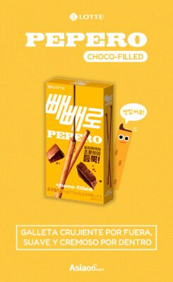 Lotte Pepero Choco Filled (45g) | Palitos de Galleta Coreana Rellenos de Chocolate