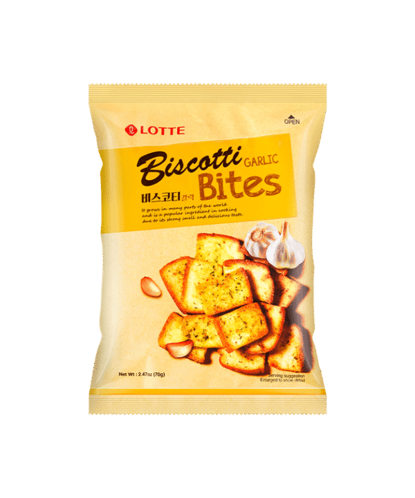 Lotte Snack Biscotti Pan Crujiente Sabor a Ajo 70 gr