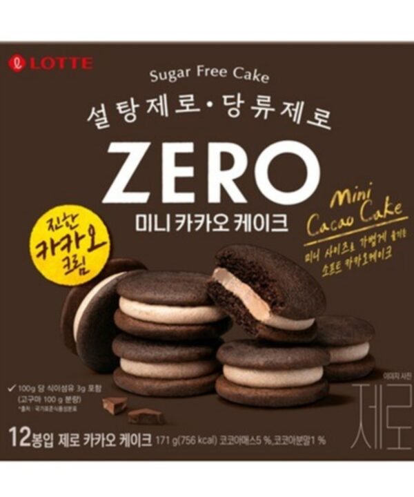Lotte Zero Cacao Cake 171 gr 12 Paquetes