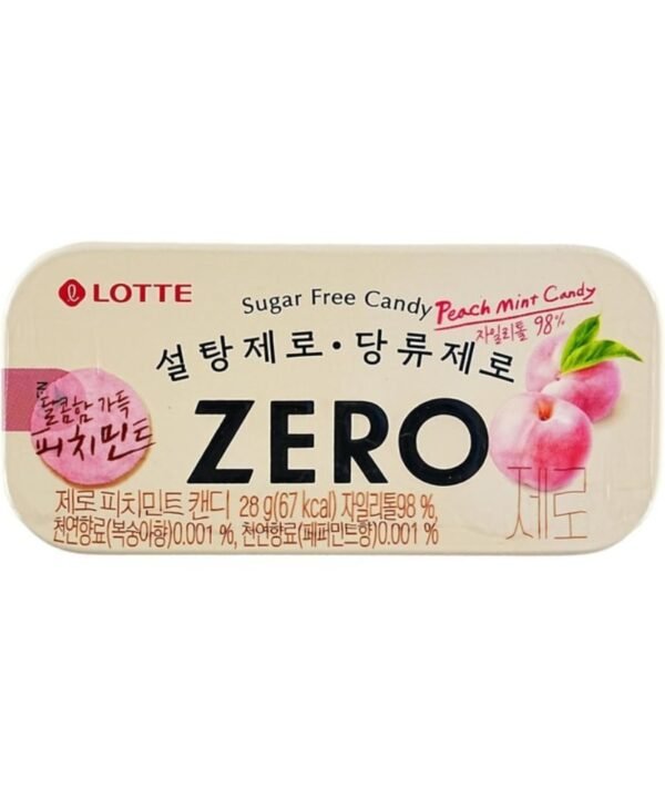 Lotte Zero Caramelo Sabor Durazno y Menta 28gr