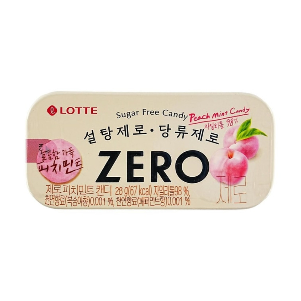 Lotte Zero Caramelo Sabor Durazno y Menta 28gr